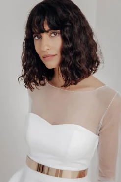 Stylisher Brautgürtel aus goldfarbenem Metall><noscript><img width=