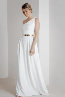 Stylisher Brautgürtel aus goldfarbenem Metall><noscript><img width=