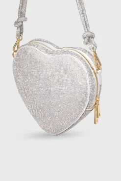 Tasche mit Glitzer-Riemen – Big Heart Bag Crystal Silver |><noscript><img width=