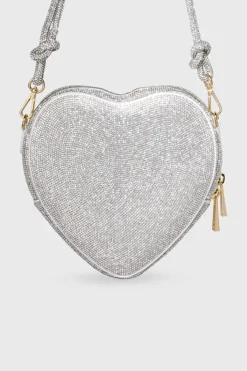 Tasche mit Glitzer-Riemen – Big Heart Bag Crystal Silver |><noscript><img width=