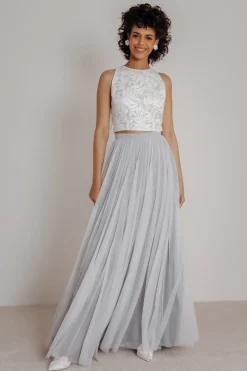 Tüllrock in Grau, fließender Softtüll – Maris>noni Best