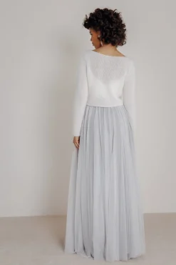 Tüllrock in Grau, fließender Softtüll – Maris><noscript><img width=