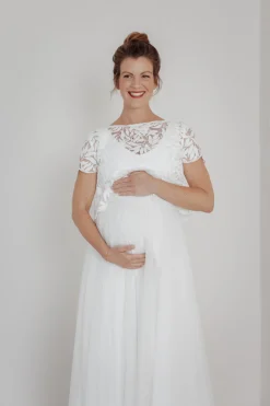 Top, Braut Jäckchen aus Botanik-Spitze mit kurzen Ärmeln – Emmi><noscript><img width=