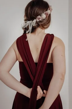 Tube-Top in Weinrot – Long Jersey Bandeau Bordeaux><noscript><img width=