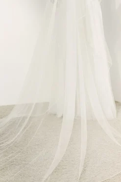 Verzierter Tüllschleier in Walzer-Länge>Weise