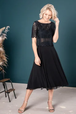 Wadenlanger Chiffonrock in Schwarz – Emmi Black>noni Online