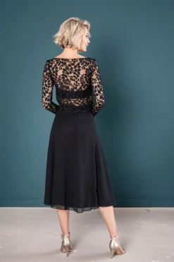 Wadenlanger Chiffonrock in Schwarz – Emmi Black><noscript><img width=