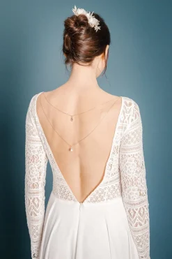 Zweireihige Rückenkette in Roségold mit Strassanhängern>La Chia Hot